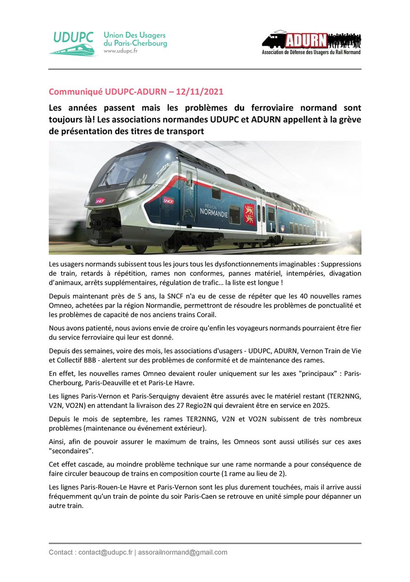 UsagersSNCF's tweet photo. ‼️Une #réunion aura lieu avec la Direction #Sncf ce vendredi 19/11, suite à nos #sollicitations et notre #communiqué officiel, afin de faire un point général et d’échanger sur nos demandes et remontées! #GrevePresentationTitreDeTransport
@MEuverte @GForgeotdArc @udupc14 https://t.co/HiTIMepmgr