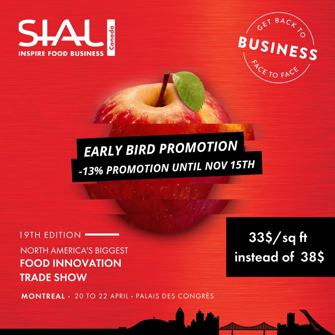 PromosalonsInde's tweet photo. 🍎Be a part of SIAL Canada 2022, in Montreal, from 20-22 April 2022!👉
New: "first come, first serve" : choose your location first on the floorplan during the registration process (up to 3 choices)
Register here: https://t.co/LC0ec4B8GR

#SIALCanada #SIALMTL2022 @SIALCANADA https://t.co/Iso54gIrZI