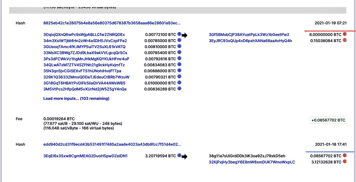 PriyankKharge's tweet photo. 0.8 #Bitcoin was transferred from the accused’s wallet to police wallet for “safe keeping”
Did the police wallet transact? The Blockchain explorer seems to suggest so.
18/1/21 they “secure” the bitcoins & 19/1/21 bitcoins are transferred.
Where did they go?
#BJPBitcoinScam https://t.co/SEp1oOlXVC