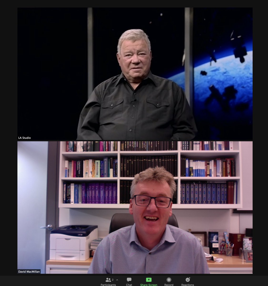 David MacMillan (@dmac68) on Twitter photo I remember being 7 years old and watching the man who played Capt Kirk on TV. Today I got the chance to chat with the real life astronaut <a href="/WilliamShatner/">William Shatner</a> and it was out of this world. Talked about organocatalysis, blue origin & carbon removal and he even said hi to Jim McCusker! I remember being 7 years old and watching the man who played Capt Kirk on TV. Today I got the chance to chat with the real life astronaut <a href="/WilliamShatner/">William Shatner</a> and it was out of this world. Talked about organocatalysis, blue origin & carbon removal and he even said hi to Jim McCusker!