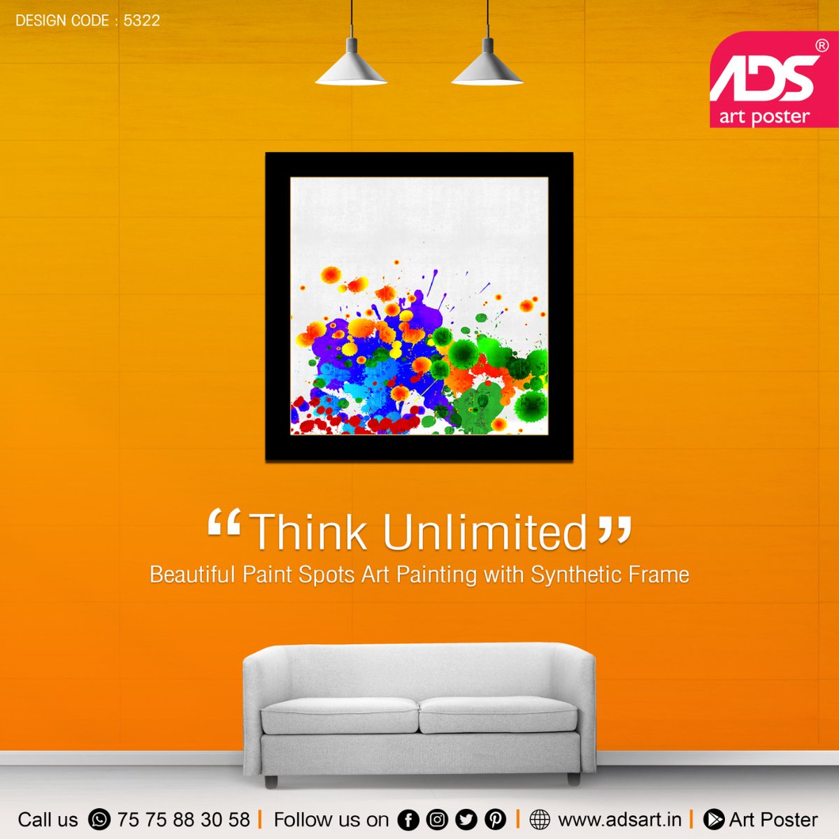 adsartposter's tweet photo. Think Unlimited !! 😇

Beautiful Paint Spots Art Painting with Synthetic Frame by ADS Art Posters Rajkot

#oilpainting #acrylicpainting #paintings #digitalpainting #watercolorpainting #abstractpainting #contemporarypainting #canvasprints #posterdesign #artwork #posterart #posters https://t.co/gpSy7QtVlO