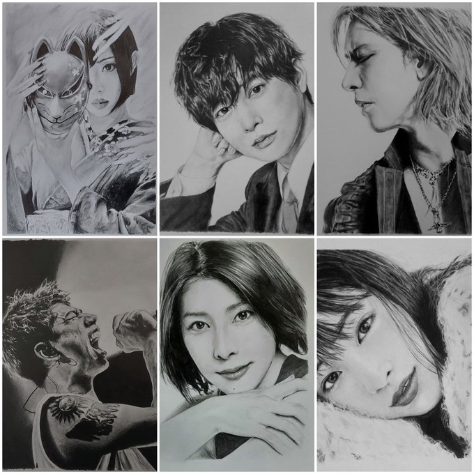 最近の鉛筆画、6枚を原画比較してみた✏✨
こだわりのフリーハンド、違って当たり前w
それでも少しづつ誤差を少なくと言うか補正して誤魔化している……つもり🤣
#鉛筆画 #原画比較 