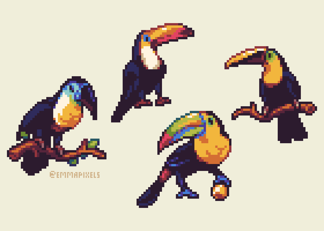 Here are some pixel toucans for you 💕🪶