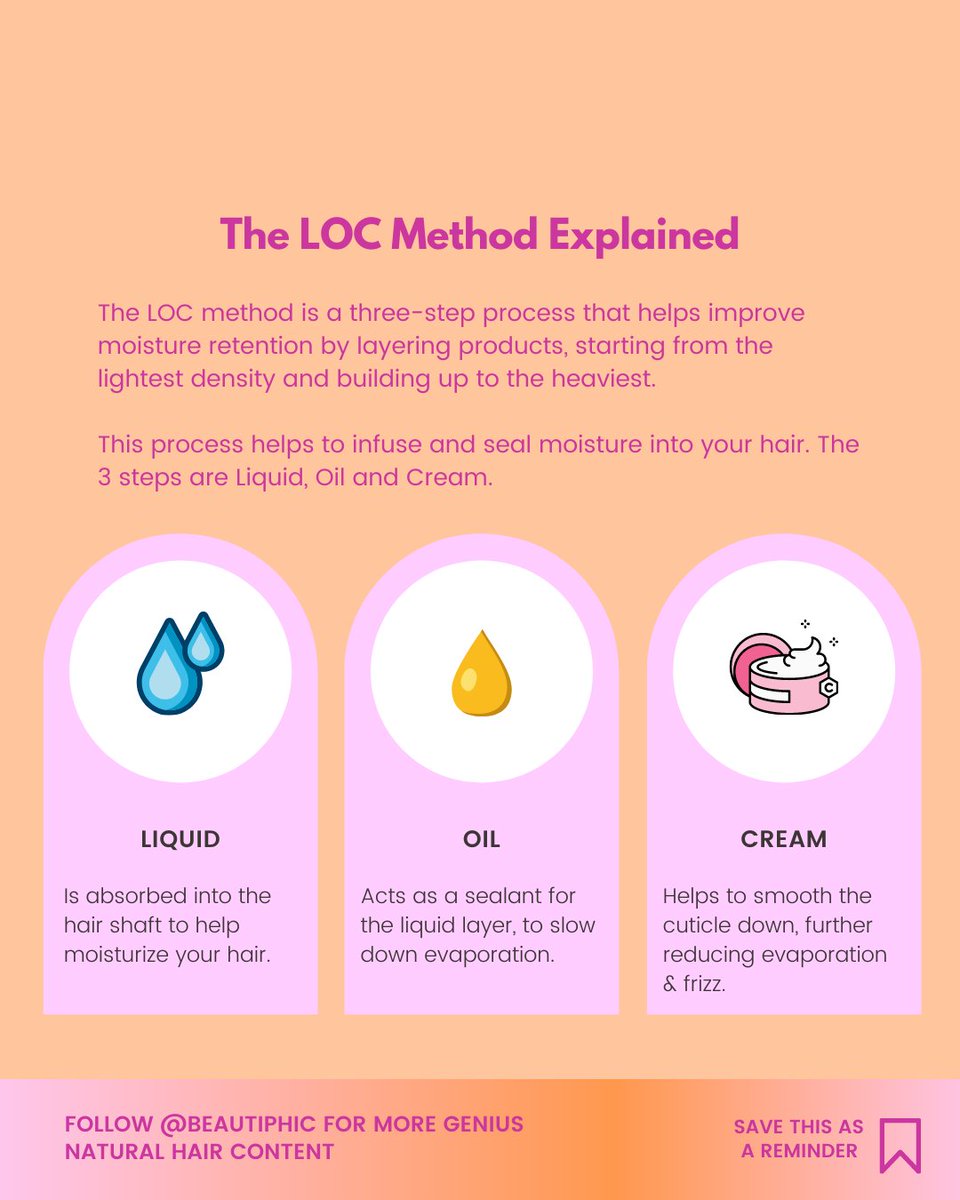 beautiphic's tweet photo. Dry hair is one of the major challenges that we as naturals face. 
​
​The LOC method is a powerful tool for combating dryness and you should give its a try if you don't already.
​
​Have you tried the LOC method? Which products do you use for each of your three layers? https://t.co/WWs2f3GTqS