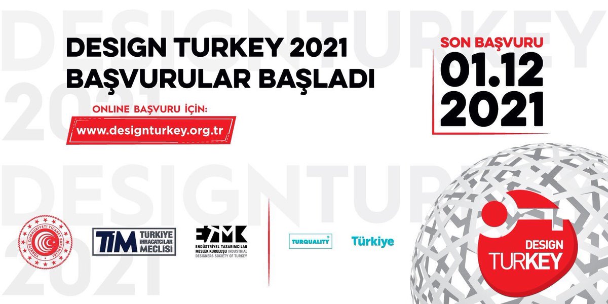 istkaorgtr's tweet photo. “Design Turkey Endüstriyel Tasarım Ödülleri” başvuruları başladı!📢
Yaratıcı tasarımların yarışacağı organizasyona son başvuru tarihi 1 Aralık 2021!⏳
Detaylı bilgi👉https://t.co/3q1mEh27IB
#DesignTurkey
#DesignWeekTurkey https://t.co/I3bYdE6gCo