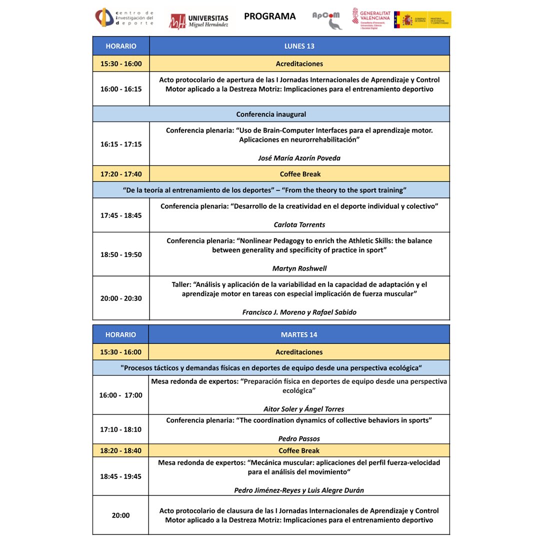 🚨BOMBAZO!! 💣 

Un evento lleno de aplicabilidad práctica impartido por destacados especialistas en materias de entrenamiento deportivo y control motor 🏋🏻‍♀️🤾🏻‍♀️🧙‍♂️

motorcontrol.edu.umh.es/i-jornadas-int…
