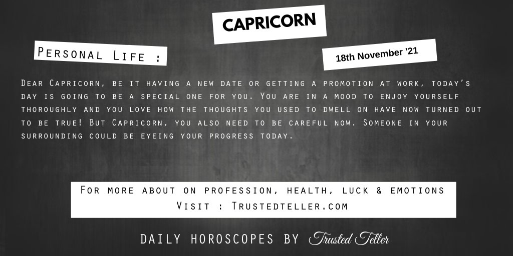 Trustedteller's tweet image. To know more, click on the link below.
trustedteller.com/horoscope

#pisces #Capricorn #Aries #Cancer #Horoscope #ASTRO_GATEWAY_OPEN #ZodiacFacts