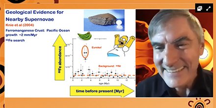 AMS15Sydney's tweet photo. Plenary Prof Brian Fields @PhysicsIllinois compared measuring an iron-60 peak in ocean sediment to finding green bananas in Illinois, and stressed AMS crucial in the hunt for evidence of past near-Earth supernovae. https://t.co/aEhn0JRb9p #AMS15 #astrophysics https://t.co/Vw0L4w0ax5