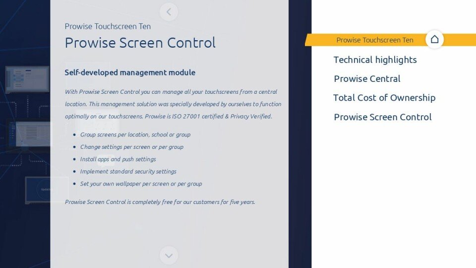 EpatraBV's tweet photo. With Prowise Screen Control you can manage all your touchscreens from one central point. With the touch of a button you can install apps, push updates or change background images of all your screens. https://t.co/1W1mGZiZDc #controlroom #sofware #touchscreens #ScreenControl https://t.co/5zegp9IK4b