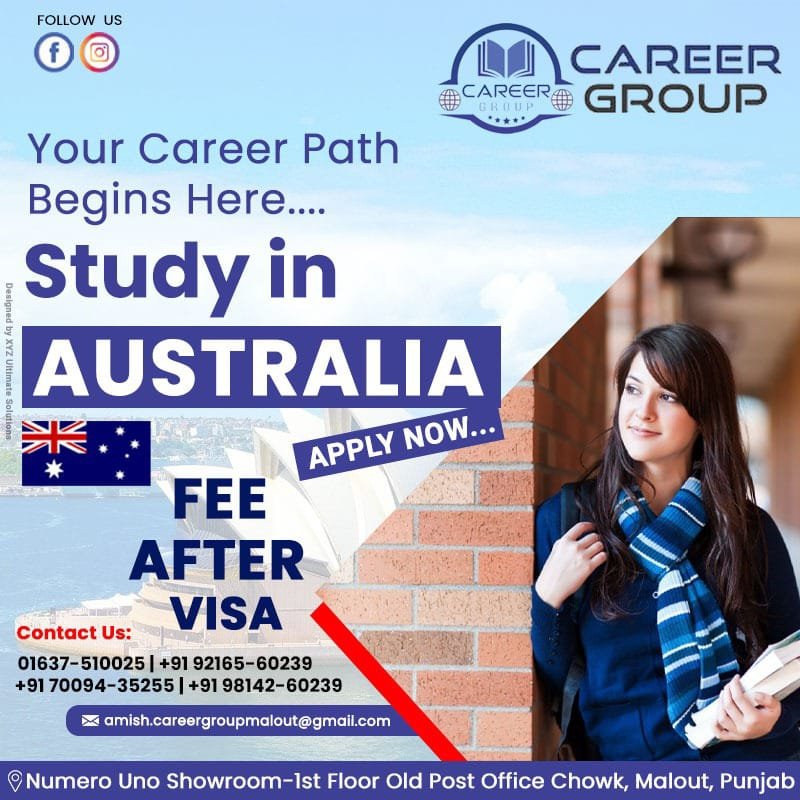 maloutlive's tweet photo. • Ielts/pte 6/5.5 band acceptable
•affordable fee structure
•spouse can go along
•High visa success rate
🇦🇺🇦🇺🇦🇺🇦🇺🇦🇺🇦🇺🇦🇺🇦🇺 ✈️✈️✈️✈️✈️✈️✈️✈️
#careergroupmalout #cg #ielts #ieltspreparation #pte #ieltspte #spokenenglish #bestwriting #malout #excellentcoaching https://t.co/8rXDzraaUO