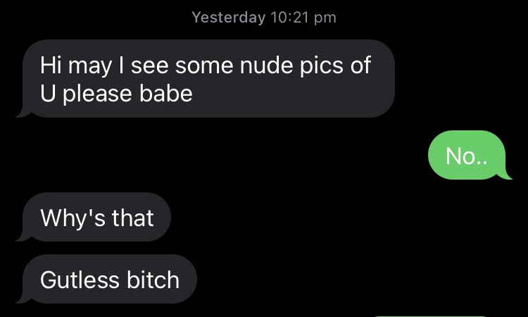 JojoNotExotic's tweet photo. Dear men, 
I hate your audacity. I hate that you DEMAND access to my body. I hate that you think this is an okay way to talk to anyone. I hate that your response to my boundaries is calling me names. 

I fucking hate you all https://t.co/31vz6I7974