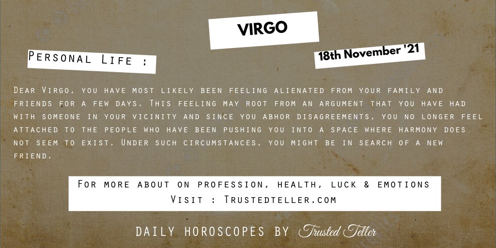 Trustedteller's tweet image. To know more, click on the link below.
trustedteller.com/horoscope

#Libra #Virgo #gemini #Aquarius #Horoscope #ASTRO_GATEWAY_OPEN #ZodiacFacts
