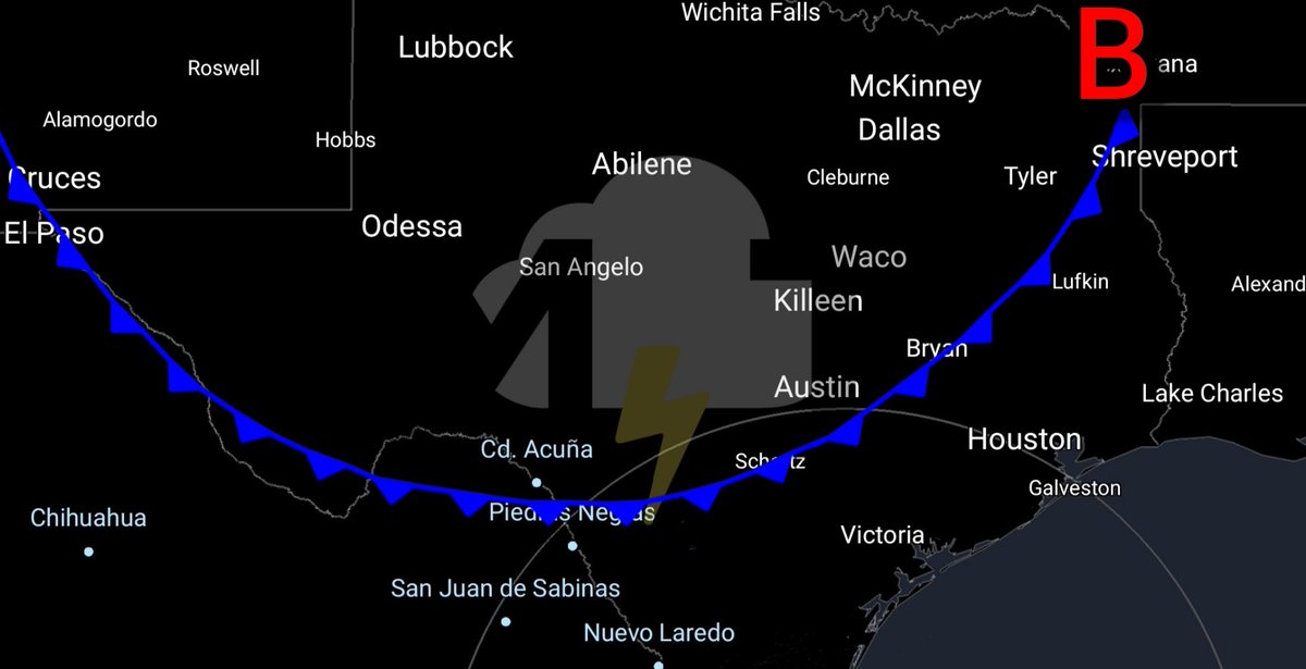 MeteoroTamps's tweet photo. 🔵📍Posición del frente frío; ha ingresado al Norte de #Coahuila
 se extiende hacia el Centro-Sur de #Texas. 🇺🇸

Aproximándose al Norte de #NL y Noroeste de #Tamaulipas.

⏰12:50 a.m. https://t.co/wCEhZ2YfDB