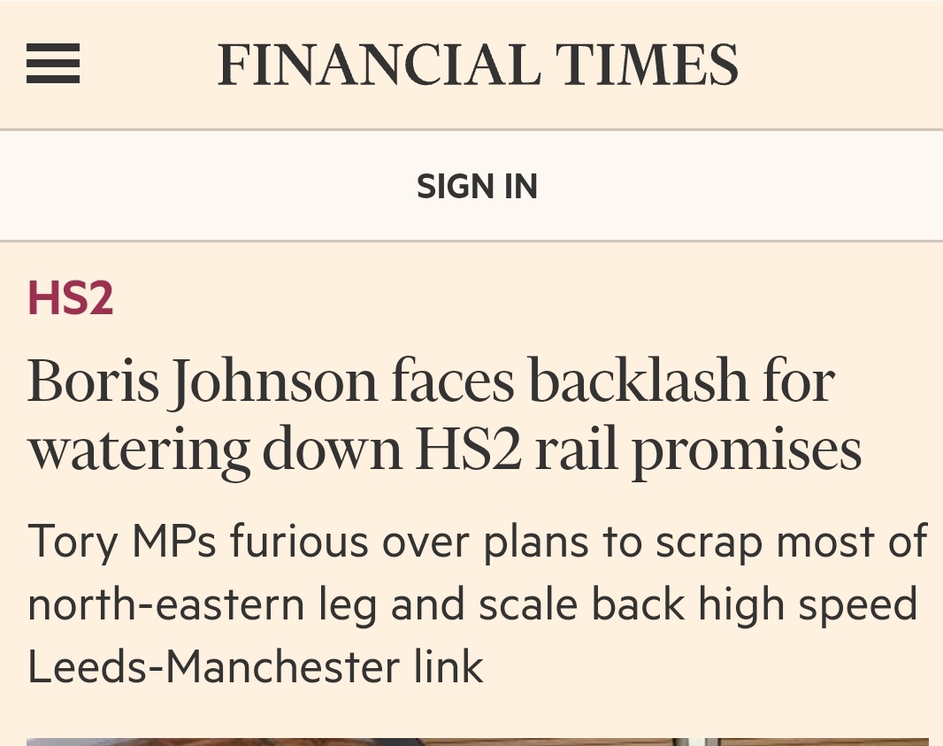 To be fair, Boris Johnson promising one thing then delivering a really shit alternative to 'get it done' is very on brand. #NorthernPowerhouseRail