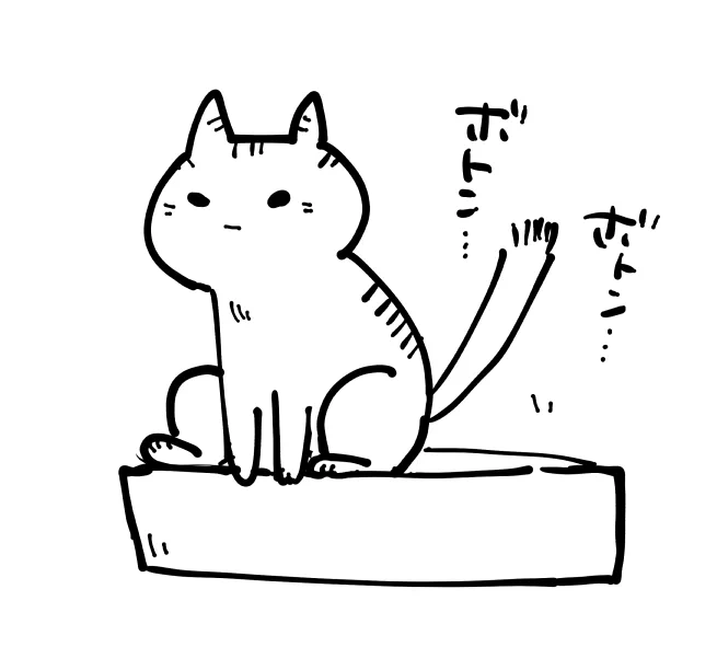 うちの猫のうんこぽーず。トイレひっくり返りそうでいつもハラハラする 