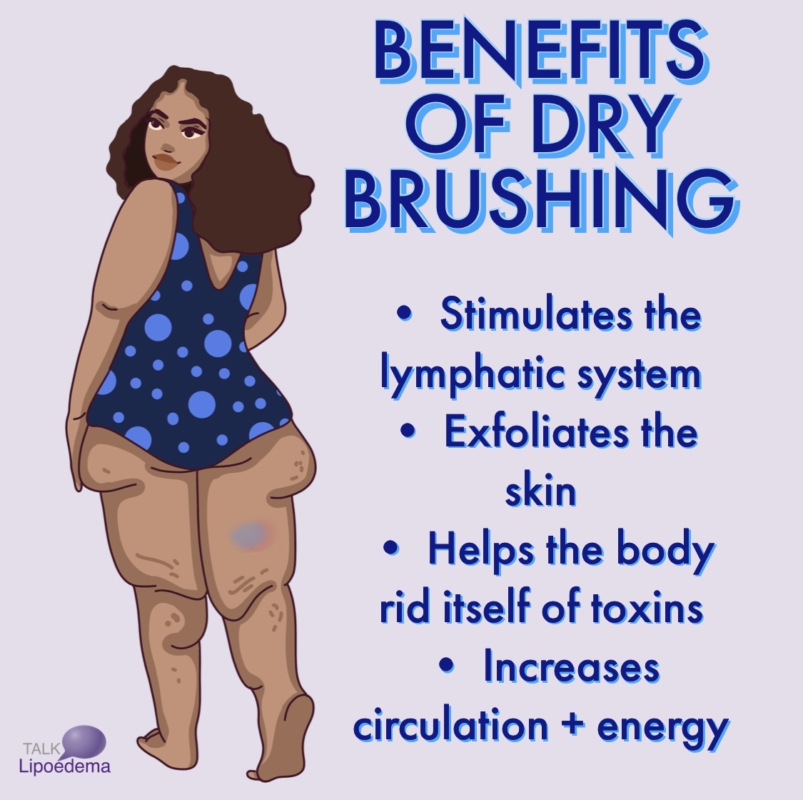talklipoedema's tweet photo. Dry brushing has many benefits for #lipoedema sufferers most importantly stimulating the lymphatic system and helping with painful swelling… what do you find is the biggest benefit? Let us know below ⬇️ #talklipoedema #drybrushing #selfcare #beapriority https://t.co/cA655z0rb3