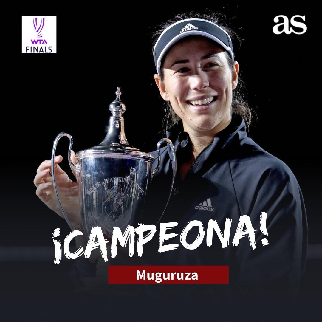 diarioas's tweet photo. 🔝 Garbiñe hace historia
🇪🇦 Muguruza se convierte en la primera tenista española en ganar la Copa de Maestras  

🏆 WTAFinals https://t.co/Fok8p6bY5L
