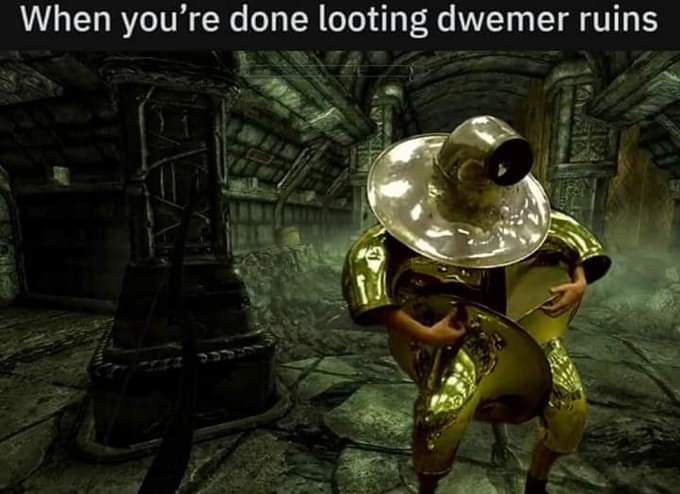 KrimsonKane's tweet photo. "Damn it, Lydia! You're sworn to carry my burdens!"
*Hands over 87 cast iron pots, 47 bottles of wine, 23 bags of flour, and 4 dragon bones*
#skyrim #packmule https://t.co/HSFRFlFDYU