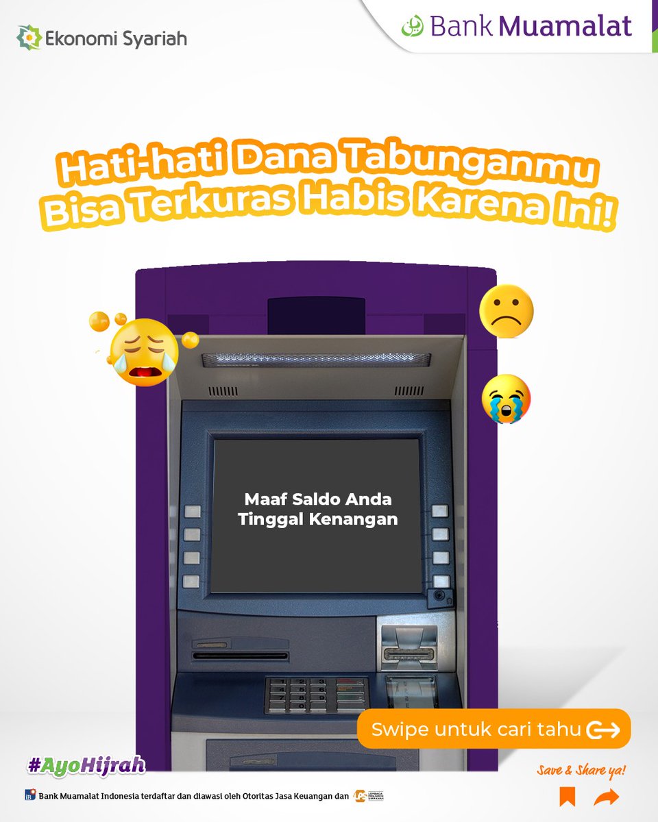 BankMuamalat's tweet photo. Assalamualaikum BMers!
Seiring dengan perkembangan teknologi, kejahatan transaksi perbankan juga semakin marak. Untuk itu, kamu perlu waspada. Yuk, simak beberapa cara untuk mencegah skimming agar kamu terhindar dari kejahatan jenis ini. berbasis syariah. #MuamalatTips https://t.co/kt1ymYsbh7