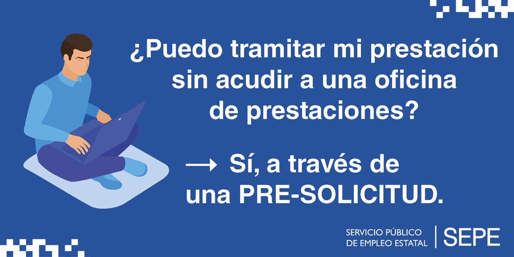 empleo_SEPE's tweet photo. 🔵 Te recordamos que puedes solicitar tu prestación por desempleo vía telemática sin necesidad de Cl@ve permanente o firma electrónica a través de PRE-SOLICITUD 

 🔸 Accede a la PRE-SOLICITUD 👉 https://t.co/5Rk5tuvnmw https://t.co/pIsa7GERXO