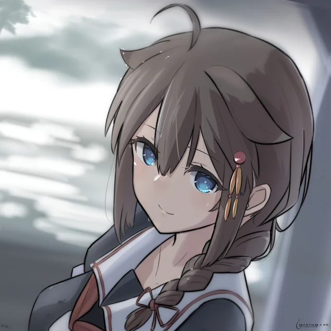 「雨、降っちゃったね」 #艦隊これくしょん #時雨改二 https://t.co/7Abc7WYeQK 