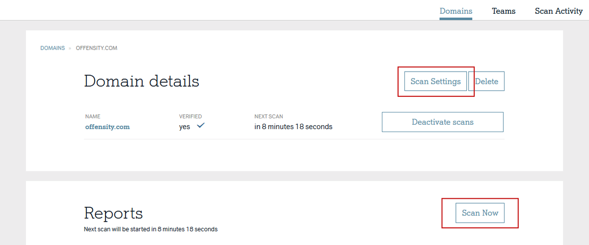 We released a number of features like on-demand scanning, custom scanning intervals and scan settings.
What scan settings are you missing?
