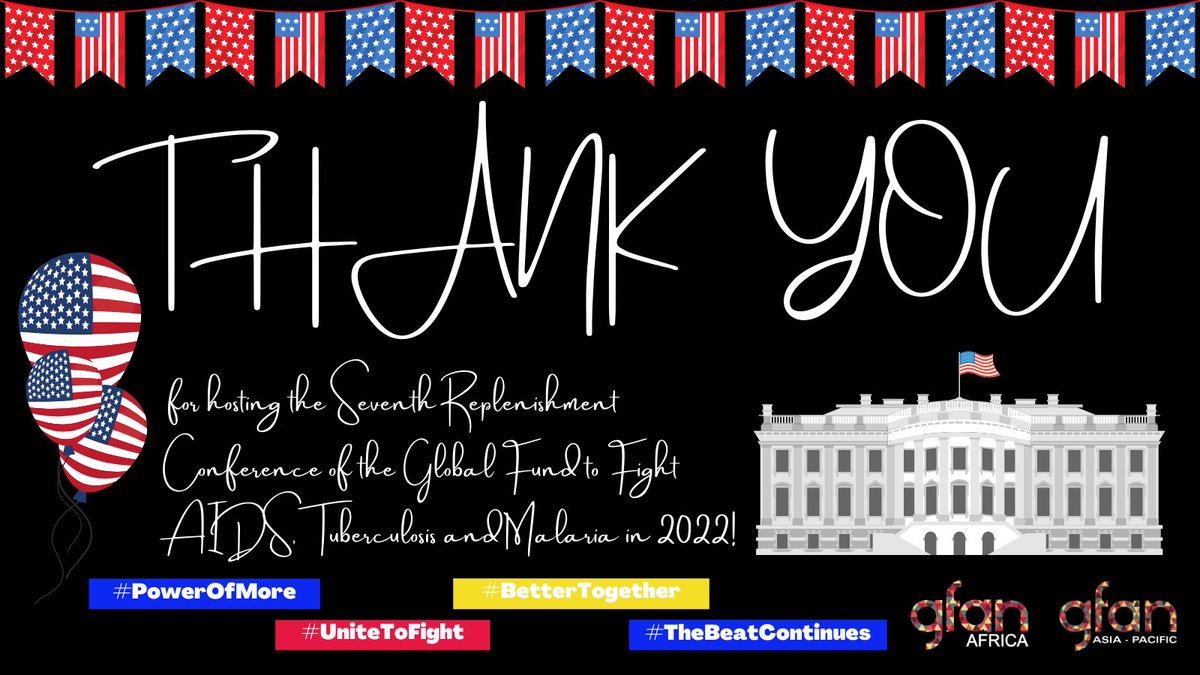 GFAN_Africa's tweet photo. We 👏🏼 &amp; 🥳 commitment &amp; leadership of 🇺🇸 @POTUS @VP 2 defeat #HIV #Malaria #TB as epidemics &amp; 4 hosting @GlobalFund 7th Repl Conf in 2022!
#TheBeatContinues in extraordinary times… #PowerOfMore brings us 2gether 2 #UniteToFight bc we R #BetterTogether 
@GFANAP @GFAN_Africa https://t.co/iEuLlpt3Aj