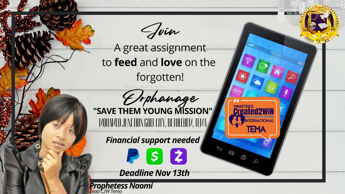 created2winn's tweet photo. Looking for 15 ppl to partner with $20+ to meet @created2winn Ministries International/Tema  goal.  *comment orphanage partnership
Cashapp: $RLJ7 
https://t.co/iA3xGUGT4l
*we extended to Fri. Nov 19th to meet our goal https://t.co/iQryLgbwDT