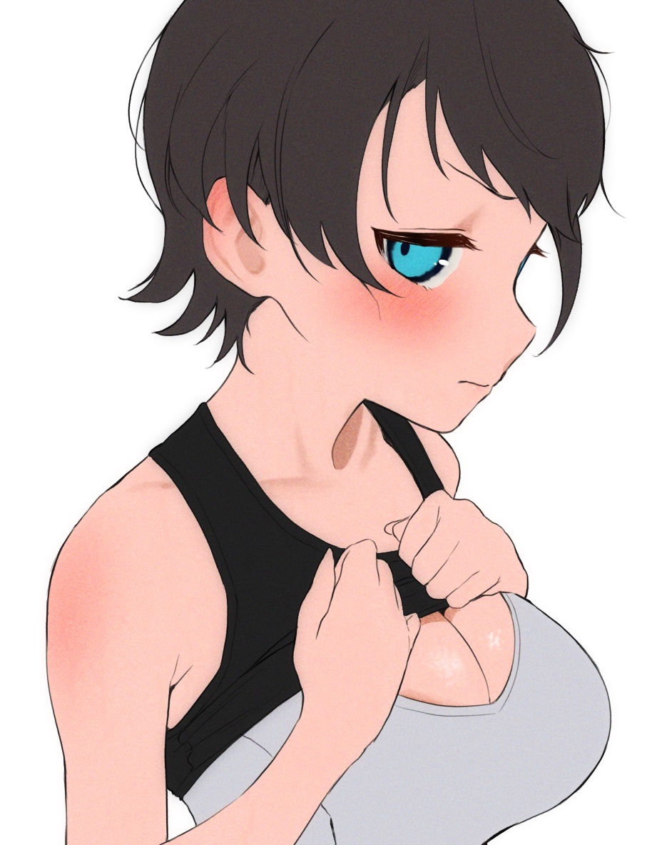 ワンドロ⁇?(160分)でたくし上げスポブラスバユ描きました、今度ちゃんと塗ろうと思います 