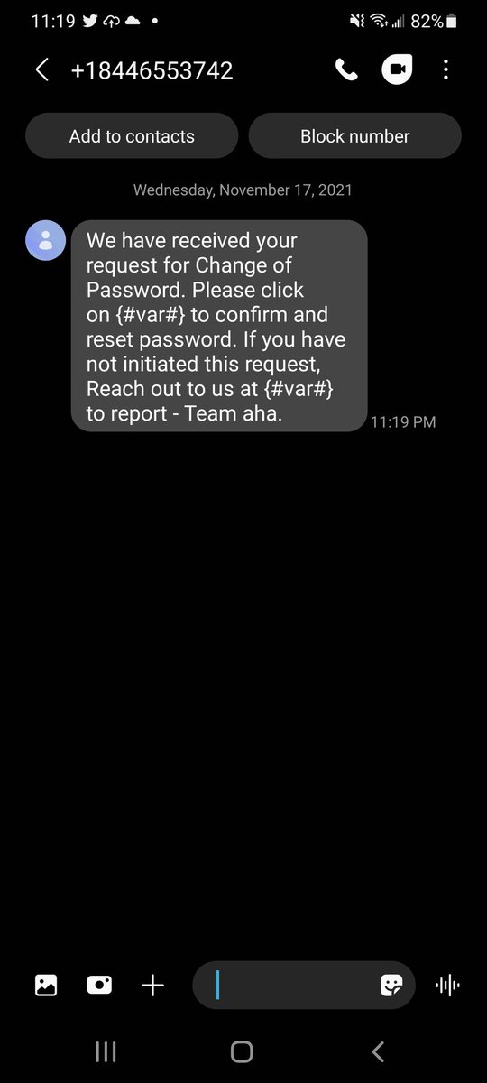 srinidhi_ur's tweet photo. @ahavideoIN looks like a bug in resolving template text in notification message sent after resetting the password. Instead of link it's showing {#var#} https://t.co/0Jr6Bbl4qG