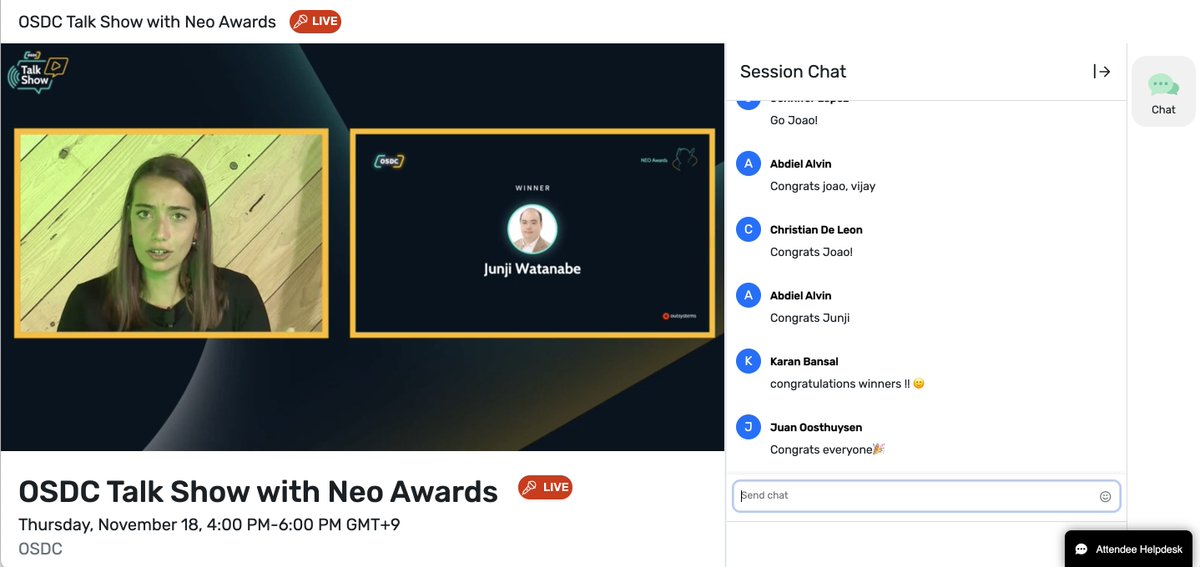 taiponrock's tweet image. #OSDevCon 2021 でNeo Awardsの発表がありました！
日本からはTop Contents Creatorカテゴリで #OutSystems MVPの @JyunjiW さんが受賞しました🎉
Congrats!!