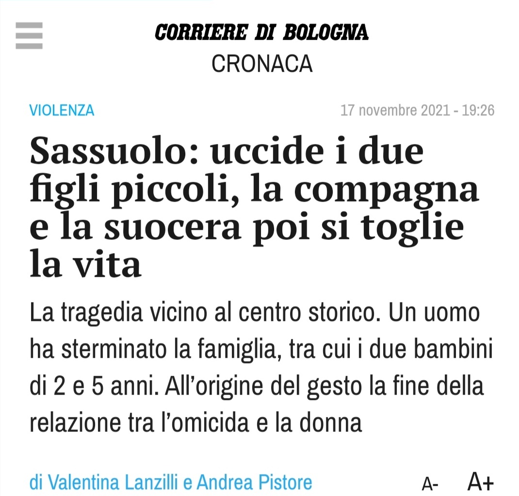 corpodelledonne's tweet photo. NO. All'origine del gesto NON  c'é 'la fine della relazione' C'é una concezione errata e malata della famiglia, della #donna dell' #amore 
@Corriere contribuite al progresso sociale attraverso un linguaggio che educhi #corriere #femminicidio https://t.co/DofiI8FodC