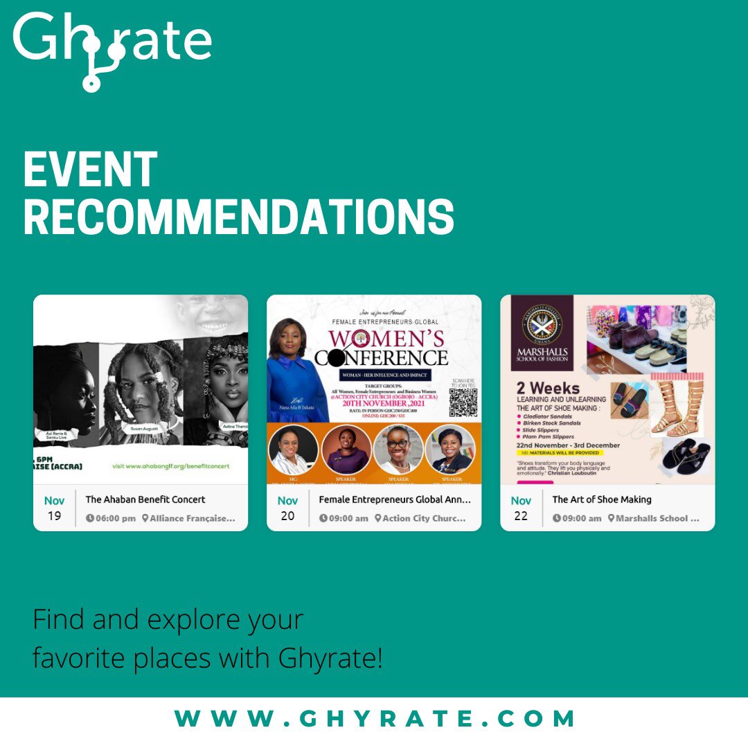 Find upcoming events on our blog Ghyrate.com #Events #Accra #Ghana #PlacesToGo #Ghyrate #JustGhyrate