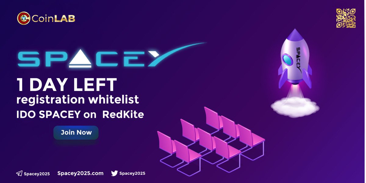 🔥🔥 1 day left for register whitelist of <a href="/spacey2025/">MetaY</a>'s IDO on <a href="/PolkaFoundry/">Polka Foundry</a>'s #redkite.

👉 Will be closed at 7AM UTC Nov 19
🤔 Have you joined yet? 
JOIN NOW so don't miss it!!

#CoinLAB #SpaceY $SPay