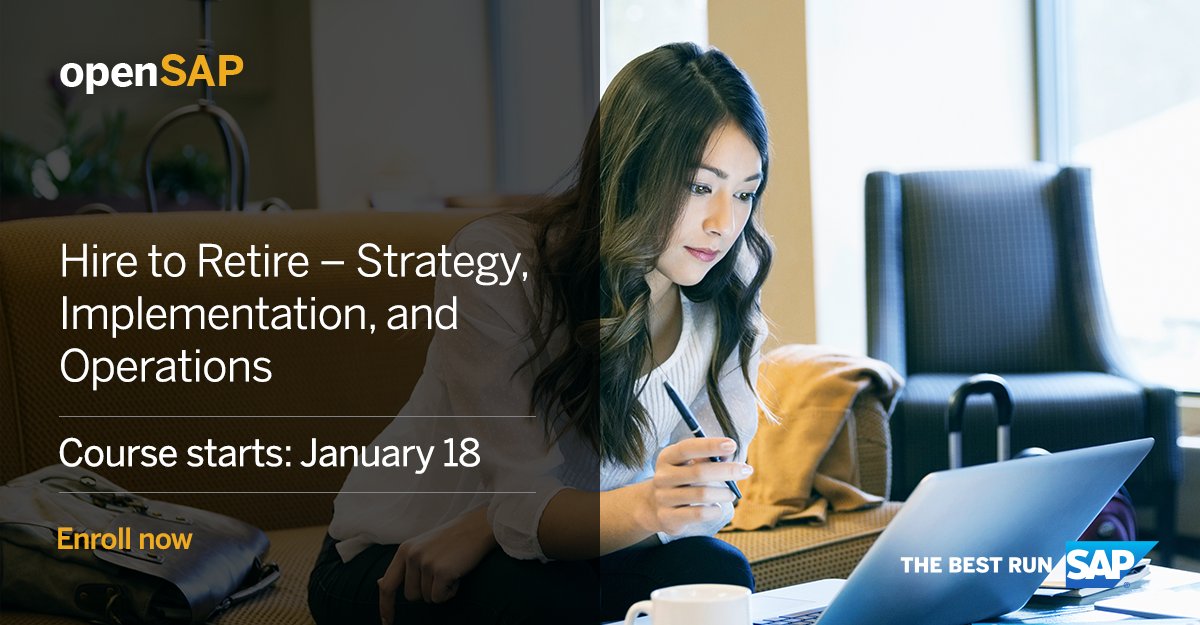 Want to learn about #SAPSuccessFactors Human Experience Management Suite? Check out this free online course to learn about SAP's HR strategy and implementing and operating the Hire to Retire business process with SAP #CloudALM open.sap.com/courses/sf10