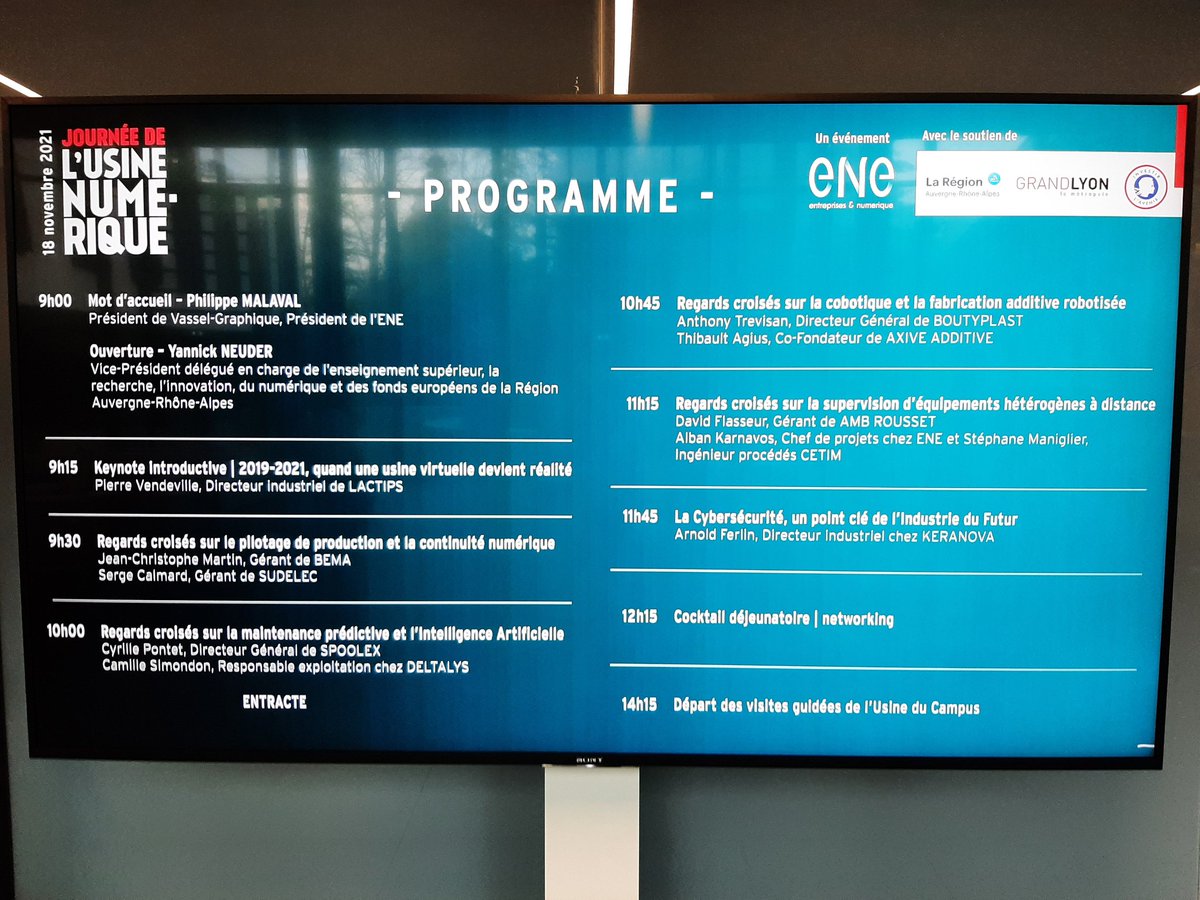 LionelPOINSOT's tweet photo. La journée de l'usine numérique c'est maintenant :

@ENE_69 @U_N_R @CampusRegion https://t.co/Nea9JUg3sO
