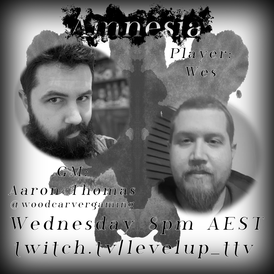 LevelUpTTV's tweet photo. Wood Carver Gaming has been working on their own TTRPG Amnesia New Game each week Live tonight at 8pm AEST #twitch #liveplay #rpg #ttrpg #tabletop #fantasy #BETA #tabletoprpg #games #live #livestream https://t.co/vuicc61vpI