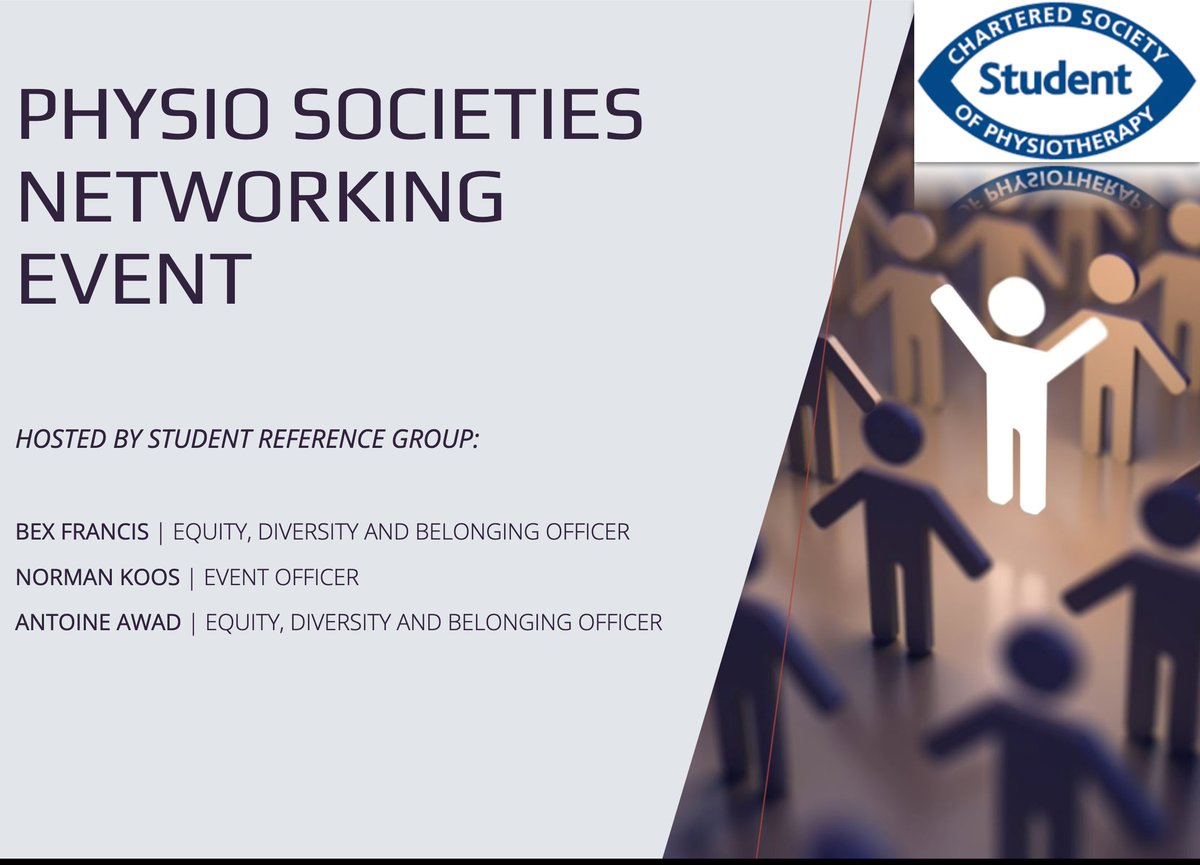 thecspstudents's tweet photo. Join us for our #Physio Society Networking Event on 23rd November 7pm-8pm with an interactive discussion around all things Physio Society: aims, goals, challenges, opportunities, funding and more! Sign up here: https://t.co/x2PXtY3w6o https://t.co/9LGcJaxqHE