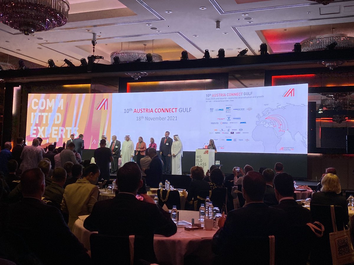RenePomassl's tweet photo. Looking forward to exiting days with great successors from #Austria and the #UAE with Austrian Federal Minister @Margarete______  And @wko_aw https://t.co/epl8MrAFgC