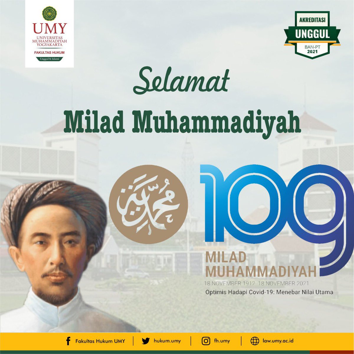 Kamis 18 November 2021, segenap Civitas akademika mengucapkan Selamat Milad Muhammadiyah ke 109 ✨
semoga kita tetap semangat untuk kehidupan yang lebih baik. #miladmuhammadiyah109 #UMYogya #fhumy