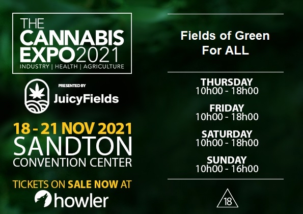 FieldsOfGreenFA's tweet photo. The Cannabis Expo 2021 Sandton
Nov 18 @ 10:00 am - Nov 21 @ 6:00 pm
ZAR150

The Cannabis Expo by Juicy Fields is the global marketplace for education and innovative products &amp; businesses serving the cannabis industry and its medicinal, agricultural, financial &amp; lifestyle aspects. https://t.co/iedSLCJLdo