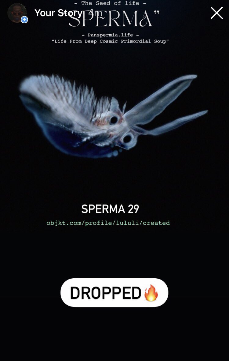 lululi_didelidi's tweet photo. SPERMA🤩❤️🤩
Collect a SPERMA - “seed of life” and make a kin, please treat it with love and compassion.
#nftsold #nftdrops #nftcollector
#NFTartists #dropalert #NFTCommunity #cryptoarts #ganarts #biology #seedoflife #lifeorigin #panspermia #spema https://t.co/yOkY36au5Y