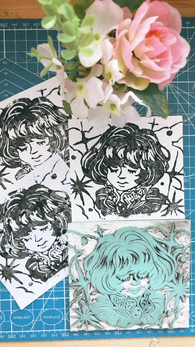 Today's attempt in distracting myself was rubber stamp making ✨ 