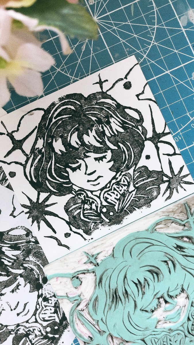 Today's attempt in distracting myself was rubber stamp making ✨ 
