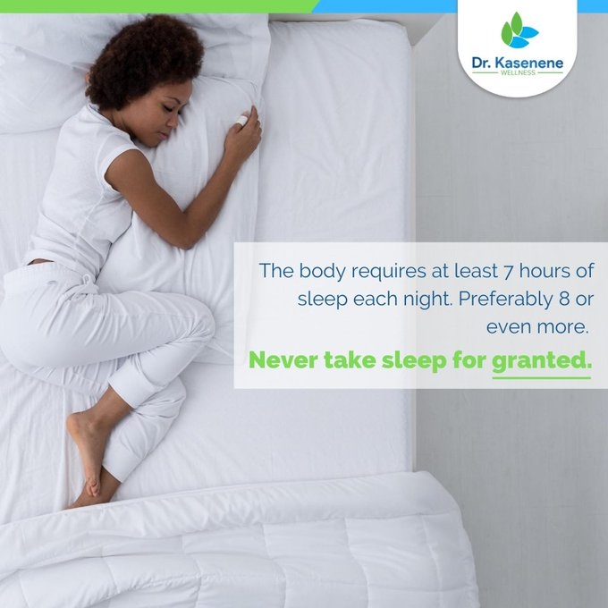 drkasenene's tweet image. The body requires at least 7 hours of sleep each night. Preferably 8 or even more. 

Lack of sleep increases stress hormone cortisol that can lower immunity, increase risk for diabetes, increase weight and belly fat and increase cravings for sugar. 

Never take sleep for granted.