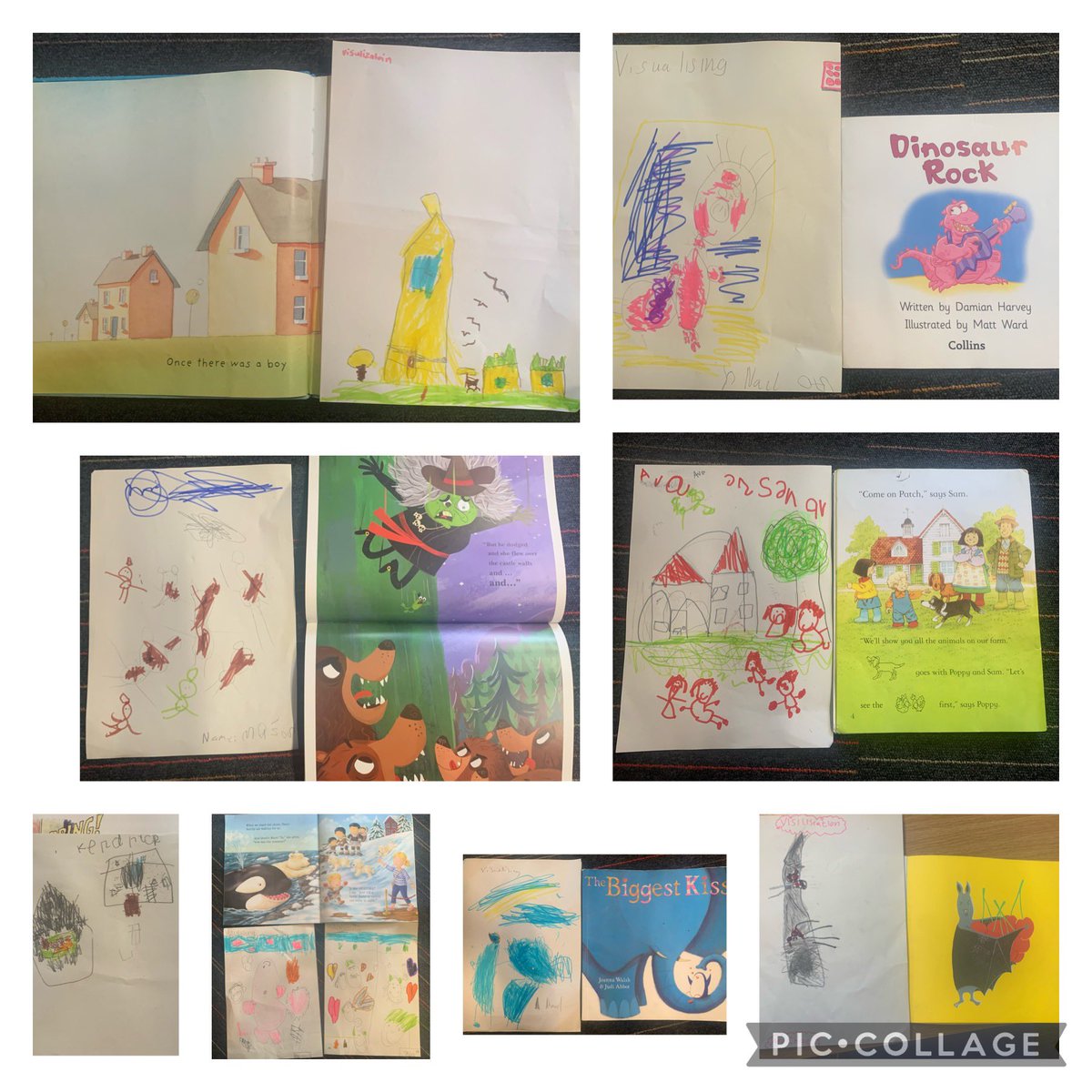 Elmvaleprimary's tweet photo. #ElmvaleP7T and #ElmvaleP1F have been working on reading strategies during their paired reading. Yesterday we focussed on visualising. P7 practiced their descriptive language and P1 their understanding/visualising🎨 #literacyforall #pairedreading #readingwise #Reading #visualise https://t.co/YAOJu7YdSc