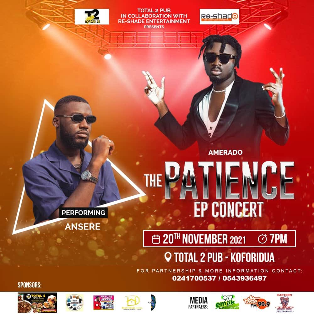 Amerado_Burner's tweet photo. The #PatienceEP Concert live in Koforidua (Total 2 Pub) this Saturday 🤍🕊

@Koo_Ntakra @ObayaGh_ @Ansere_1an https://t.co/jLrAkAre4G