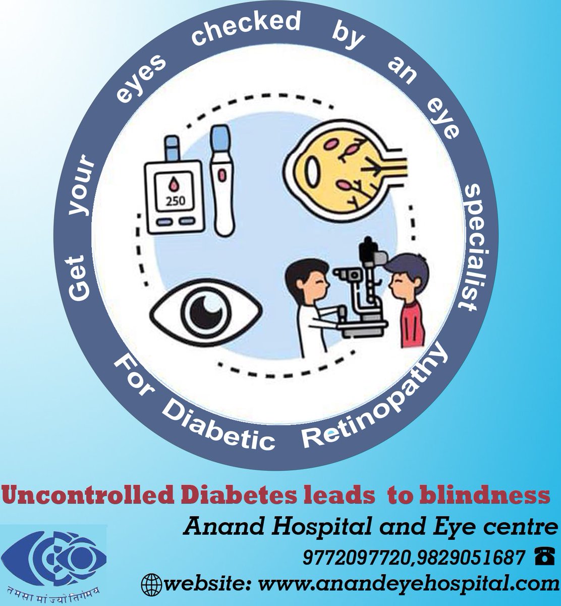 eye_anand's tweet photo. Uncontrolled diabetes may lead to blindness Get your eyes checked for Diabetics retinopathy from any eye specialist 
.
.
#anandeyehospital #drsonugoel #jaipur #Icl #eyecare #eyecheckup #doctor #vision https://t.co/AD3F2pOQ1z