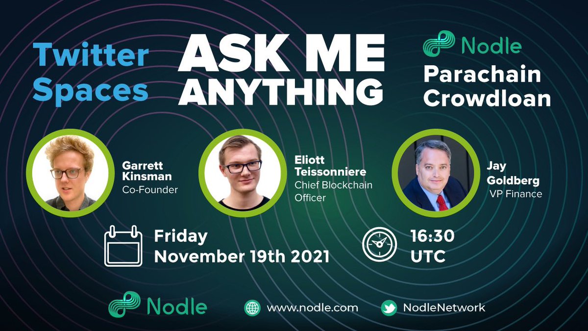 NodleNetwork's tweet image. 🗣Join us for a special AMA tomorrow (Friday) featuring Nodle Co-Founder @GeKinsman, Chief Blockchain Officer @EliottTeiss, VP Finance @jaygoldberg and more! 

Set Your Reminder Now 👉