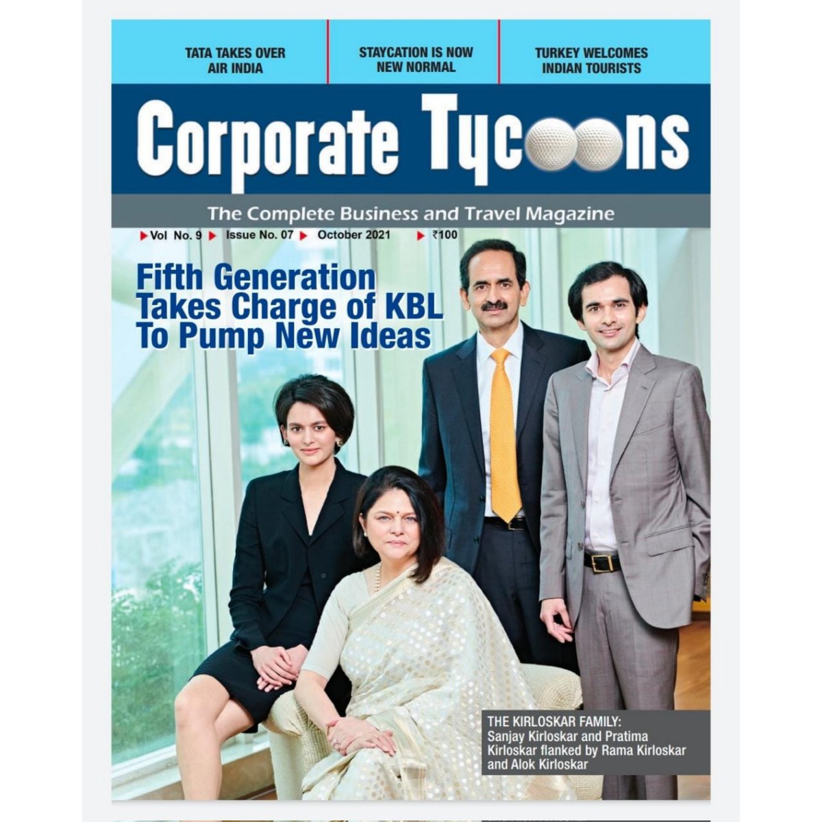 magcorptycoons's tweet photo. The Kirloskar Family - Fifth Generation Takes Charge of KBL To Pump New Ideas.

#KirloskarFamily #OnTheCover #NewIdeasNewGeneration #LatestIssue #BusinessMagazine https://t.co/gwpgS2jesR